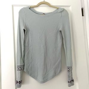Free People Blue Thermal (Size Medium)